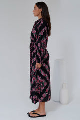 Faith Midi Dress - Collared Shirt Dress with Matching Belt in Love Story Print