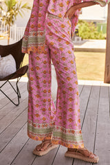 Jax Pants - High Waisted Straight Leg Pant in Blushing Meadow Print