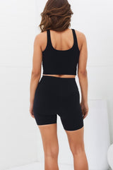 Axel Bike Shorts - Thick Highwaisted Band Bike Shorts in Black