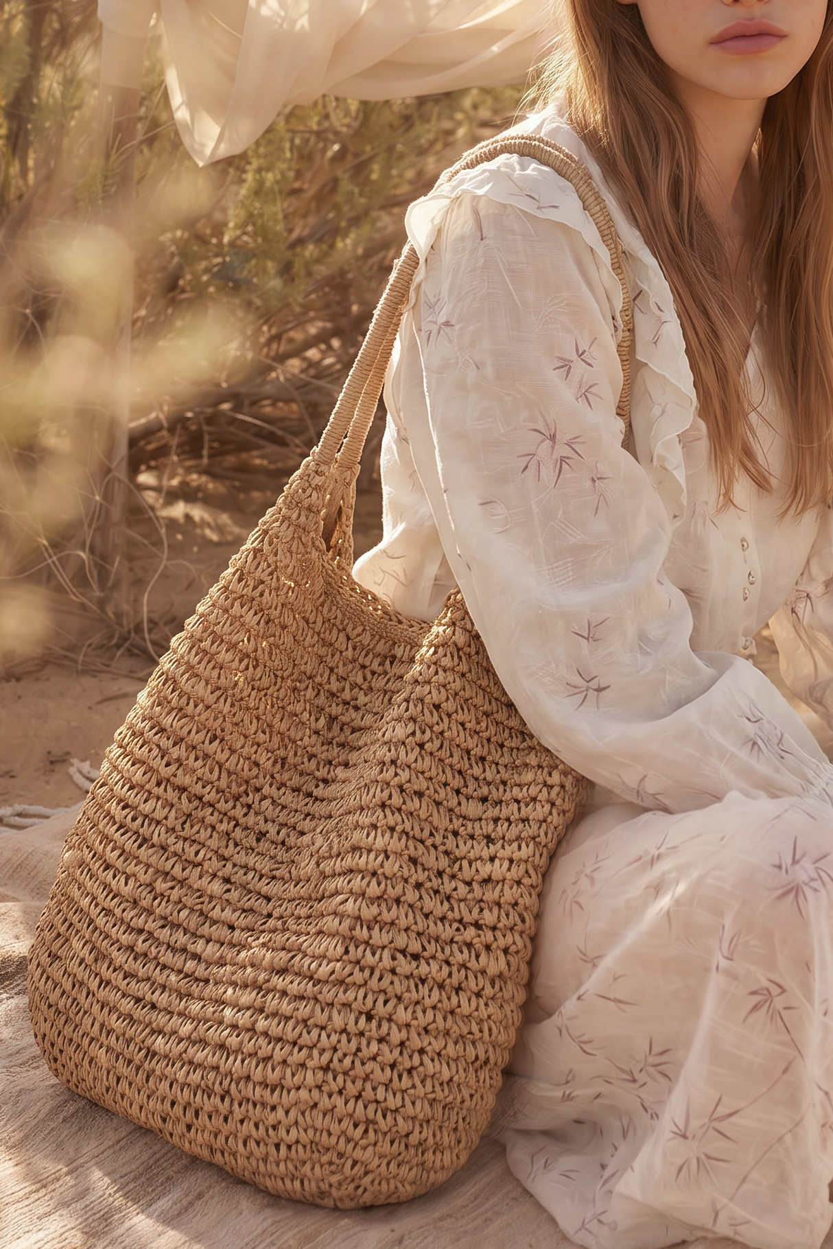 Fritz Woven Tote Bag - Khaki