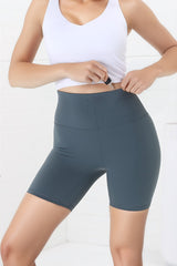 Axel Bike Shorts - Thick Highwaisted Band Bike Shorts in Grey Green