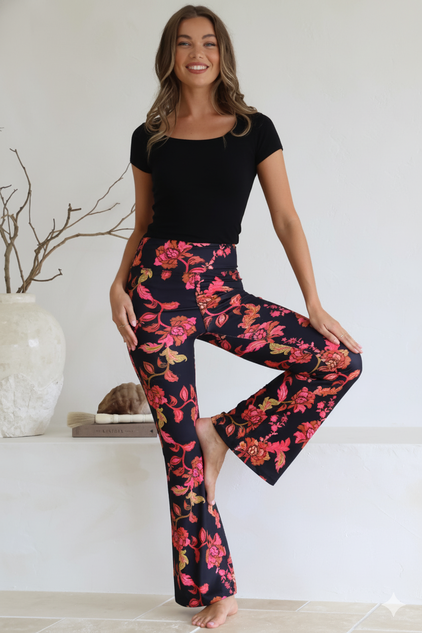 Scarlett Pants High Waisted Flare Pants Valerie Print
