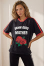 Model wearing Good Mother Tee in Black from Salty Crush
