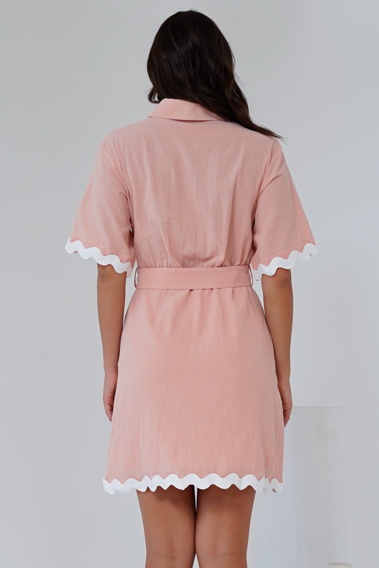 Gotte Mini Dress Shirt Mini Dress in Dusty Pink