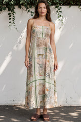 Model wearing Gretal Maxi Dress in Tempest Print from Salty Crush
