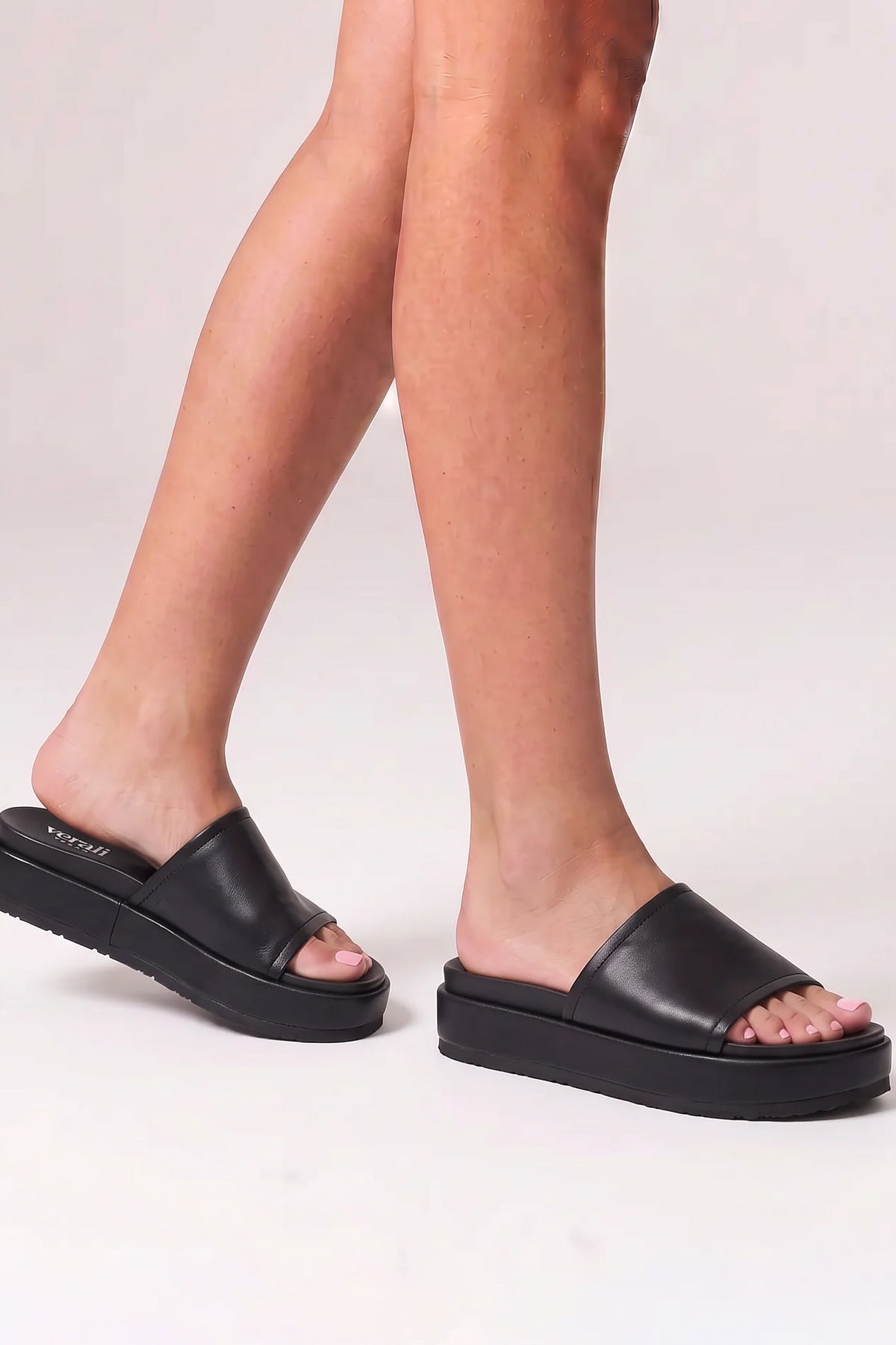 Hades Flatform Slides in Distressed Black