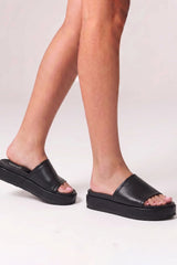 Hades Flatform Slides in Distressed Black