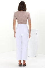 Harlan Jeans - High Waisted Wide Leg Jeans in White