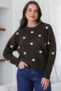 Model wearing Hartley Jumper in Coffee from Salty Crush