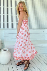 JAASE - Heidi Midi Dress: Tiered Sun Dress with Crochet Splicing in Desert Wildflowers Print