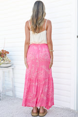 Hellen Maxi Skirt - High Waisted Skirt with Front Splits in Verity Print