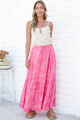 Hellen Maxi Skirt - High Waisted Skirt with Front Splits in Verity Print