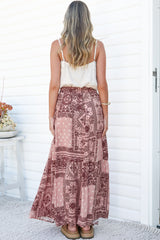 Hellen Maxi Skirt - High Waisted Skirt with Front Splits in Westwood Print