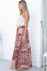 Hellen Maxi Skirt - High Waisted Skirt with Front Splits in Westwood Print
