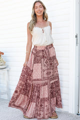 Hellen Maxi Skirt - High Waisted Skirt with Front Splits in Westwood Print