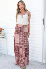 Hellen Maxi Skirt - High Waisted Skirt with Front Splits in Westwood Print