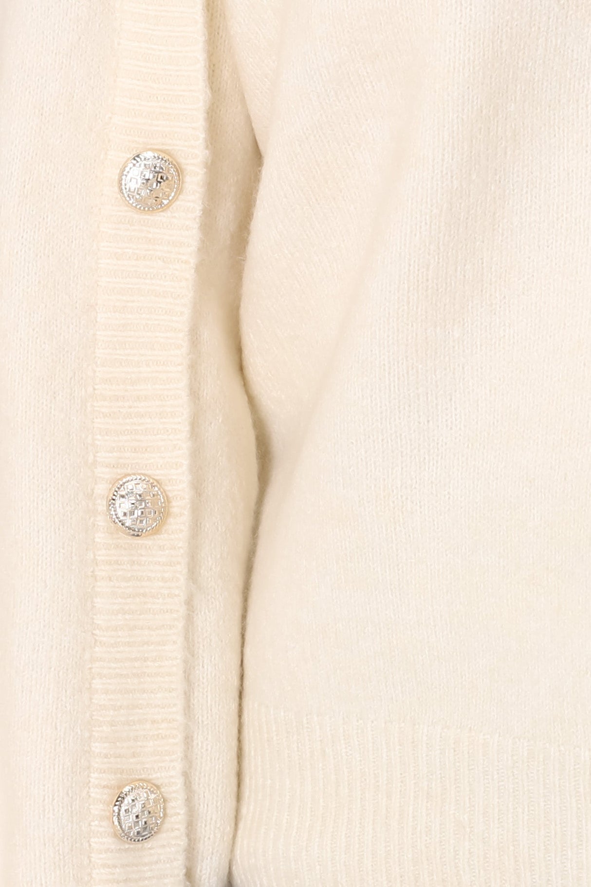 Meldon Jumper - Button Detailed Crew Neck Jumper in Beige