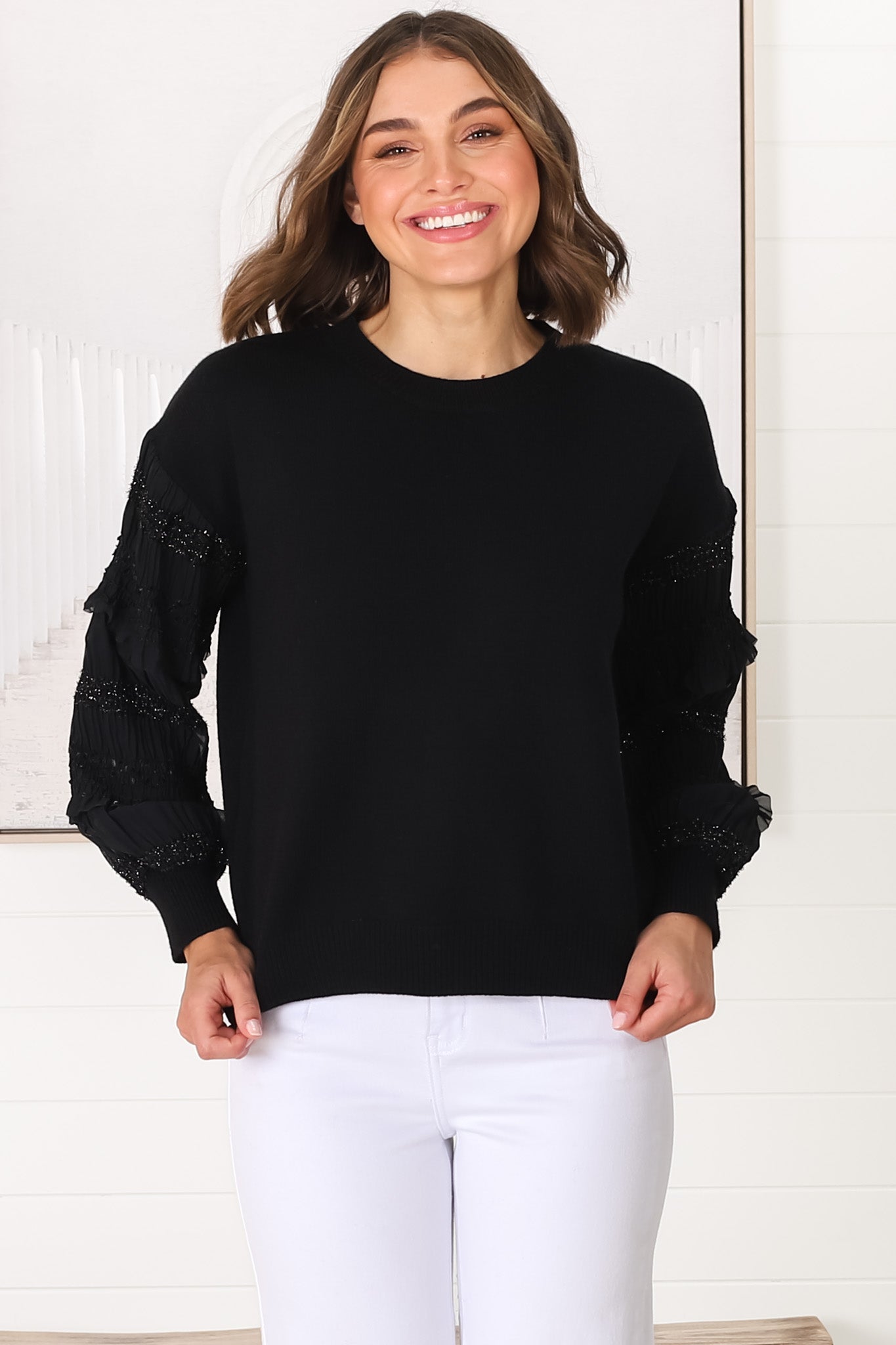 Black work jumper womens best sale