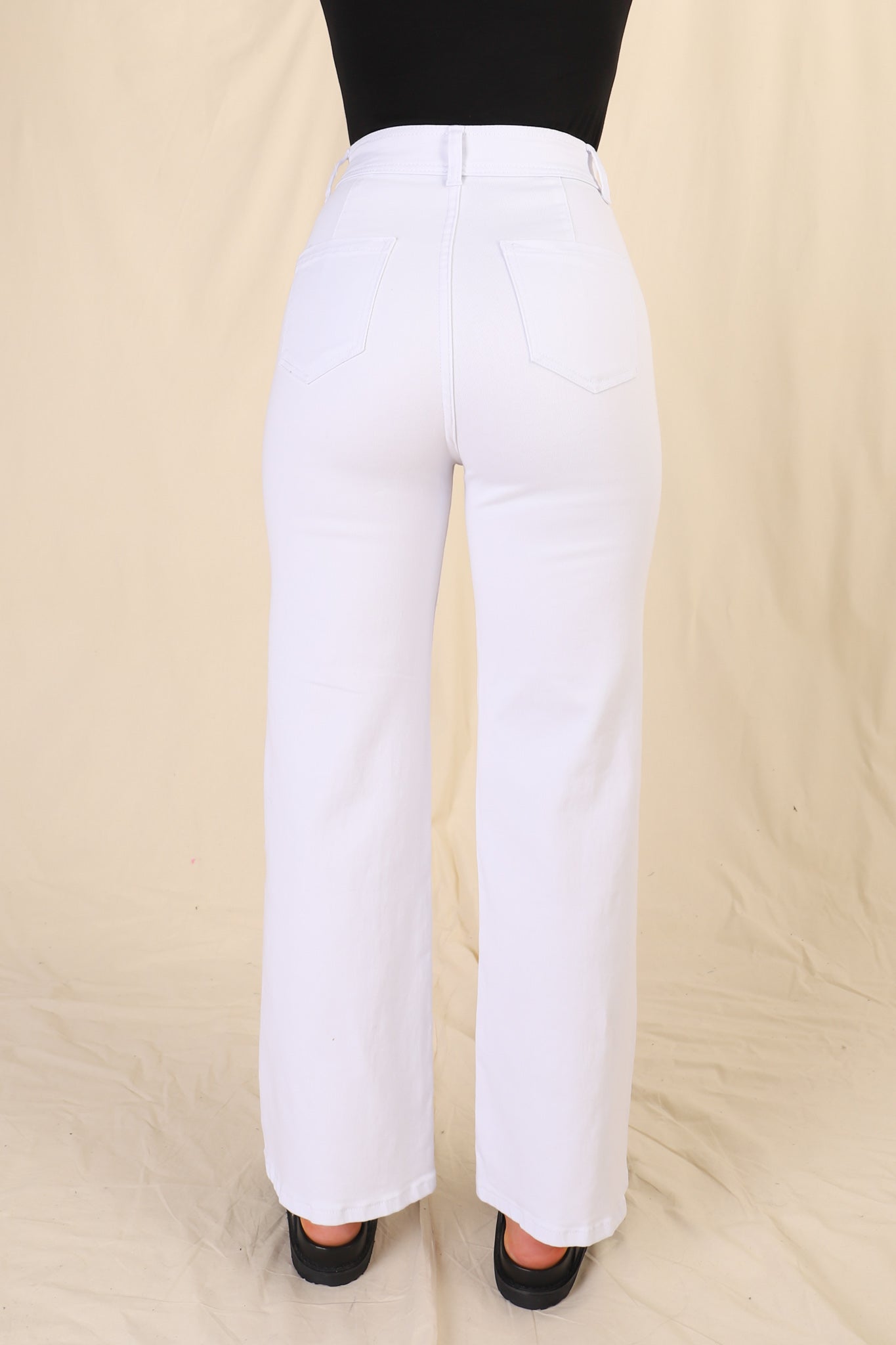 Fira High Wasit Wide Leg Jeans in White