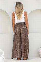 Noah Pants - Elasticated Waist Wide Leg Pant in Archie Print