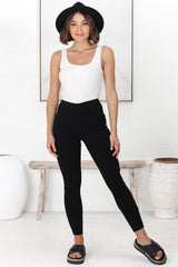 Jude Pants - Pull On Elasticated Waist Jegging in Black