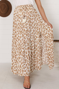 Salty Crush Lucille Maxi Skirt Leopard Print