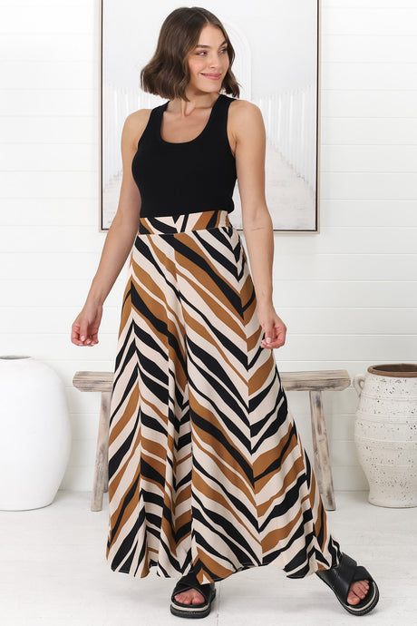 Ayden Pants - High Waist Wide Leg Pants in Raquel Print