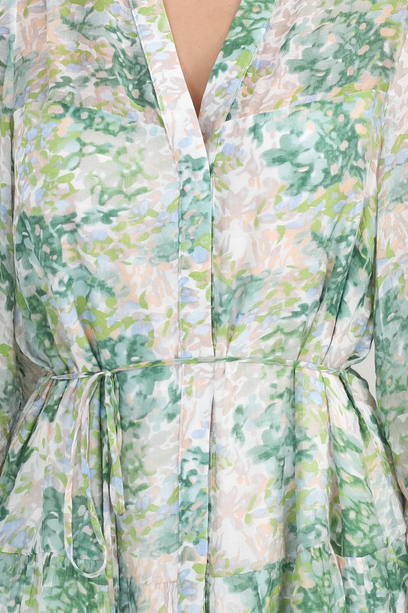Cadell Mini Dress: Mandarin Collar Buttoned Down Dress in Odette Print