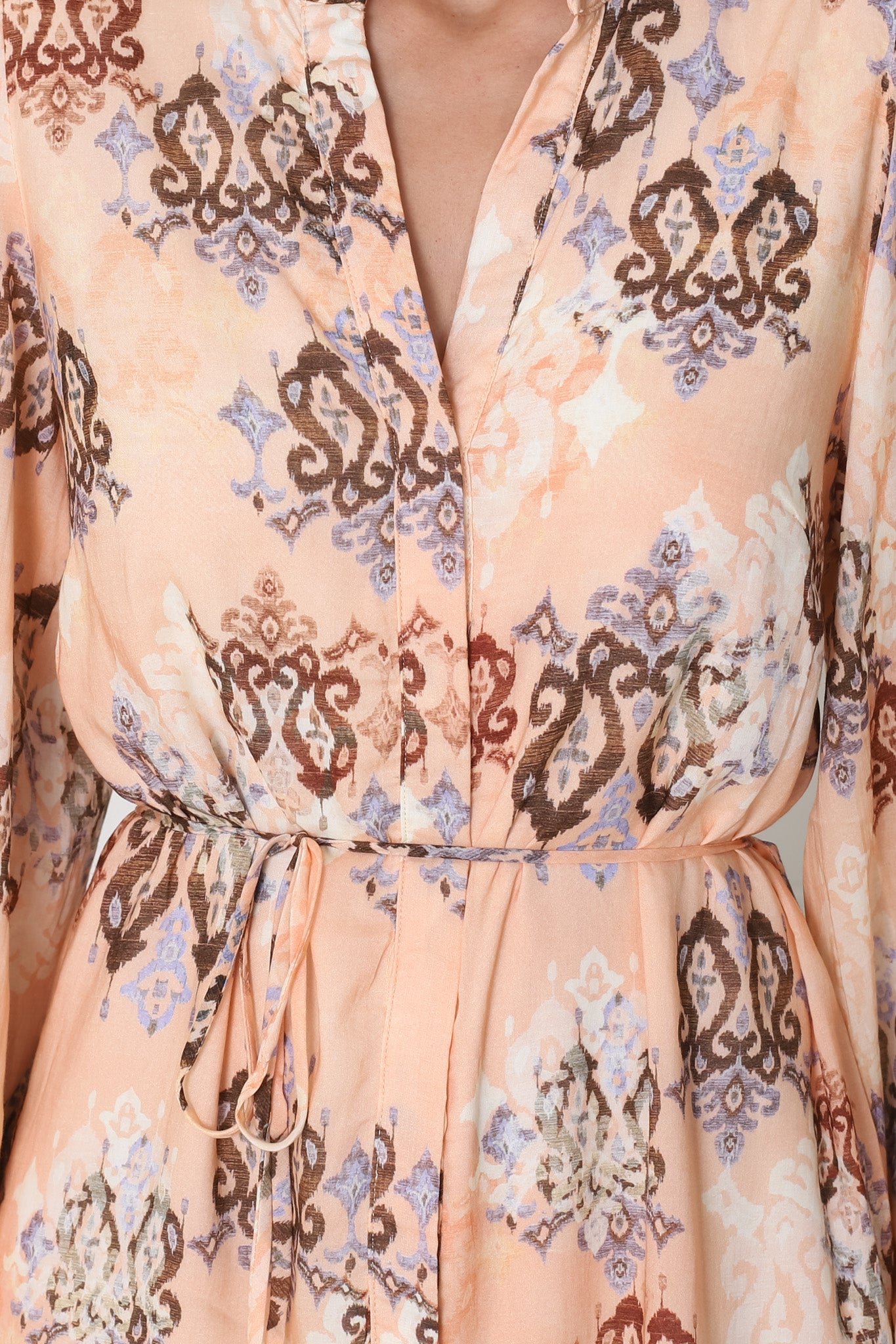 Danny Mini Dress - Mandarin Collar Buttoned Down Dress in Pilar Print