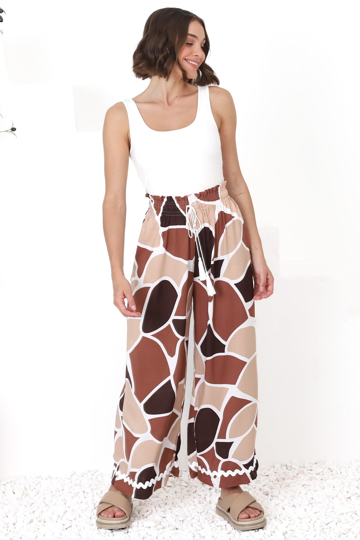 Colson Pants - High Waist Wide Leg Pant in Chocco Print