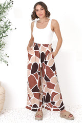 Colson Pants - High Waist Wide Leg Pant in Chocco Print