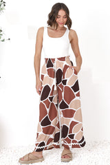 Colson Pants - High Waist Wide Leg Pant in Chocco Print