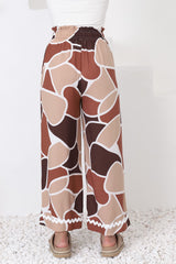 Colson Pants - High Waist Wide Leg Pant in Chocco Print