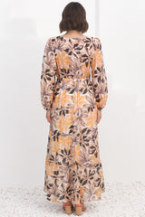 Isla Maxi Dress - V Neck Floral A Line Dress in Santino Print