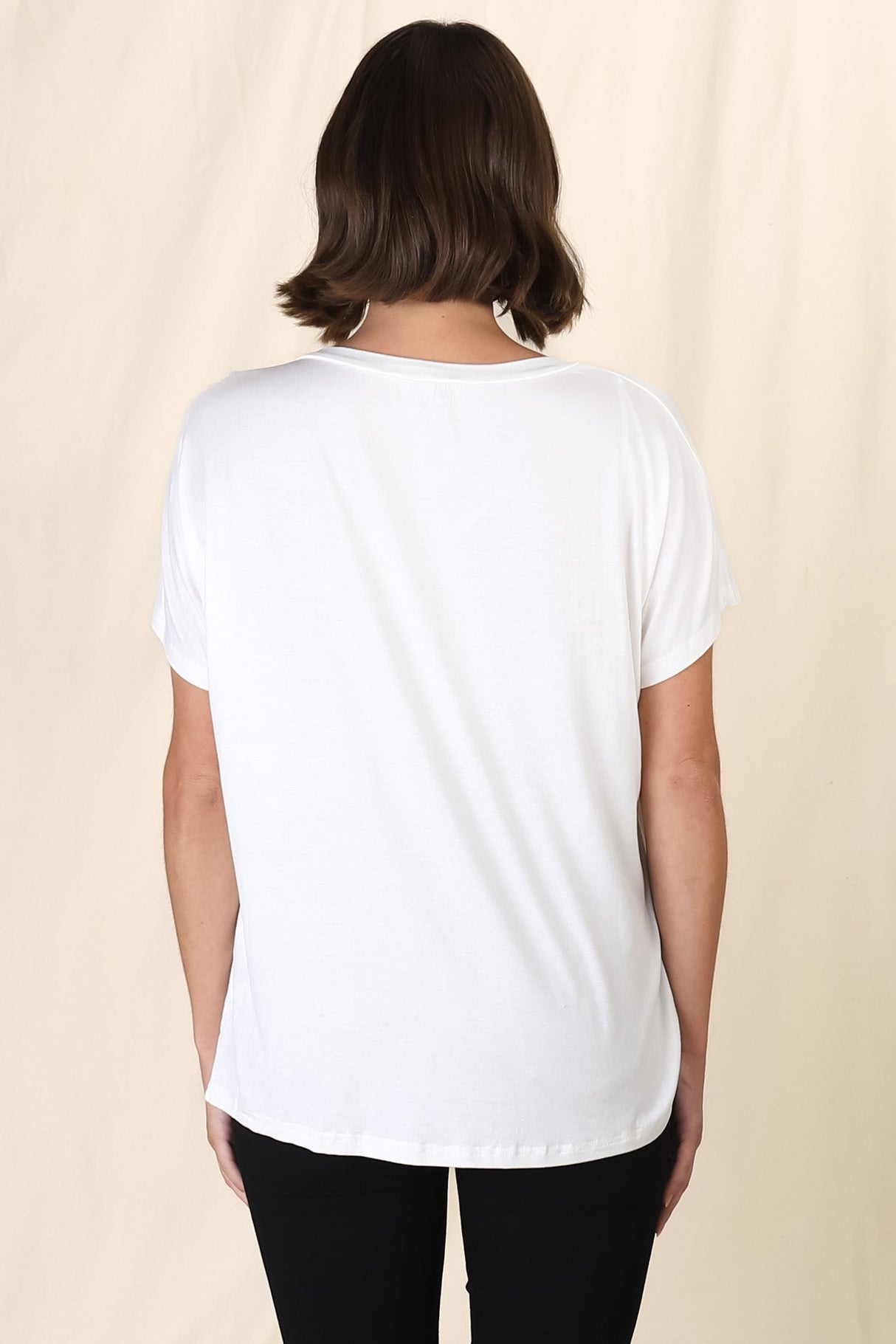 Rose T-Shirt - Relaxed Tee with Bust Pocket Detail in White