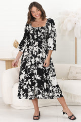 Samera Midi Dress - On or Off Shoulder A Line Dress