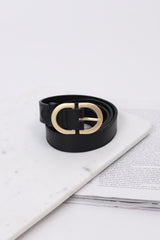 Blake Oval Buckle Belt - Black