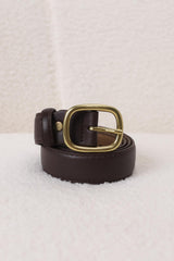 Ezra Gold Buckle Belt - Brown