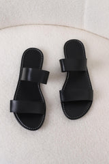 Beck Double Strap Slides - Black