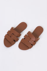 Ash Braided Slides - Brown