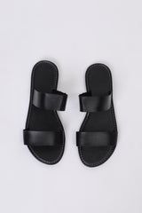 Beck Double Strap Slides - Black