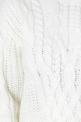 Smith Jumper - Thick Crew Neck Cable Knit in Cream