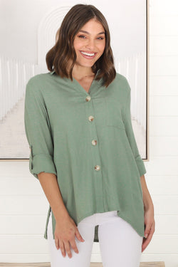 Devlin Linen Shirt - Khaki