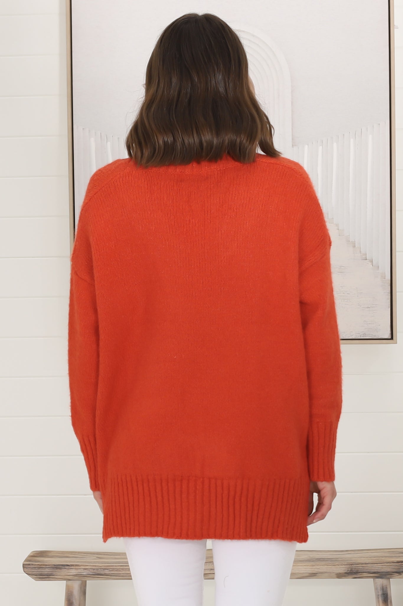 Jonas Jumper - Relaxed High-Low Jumper With Seam Splits In Orange