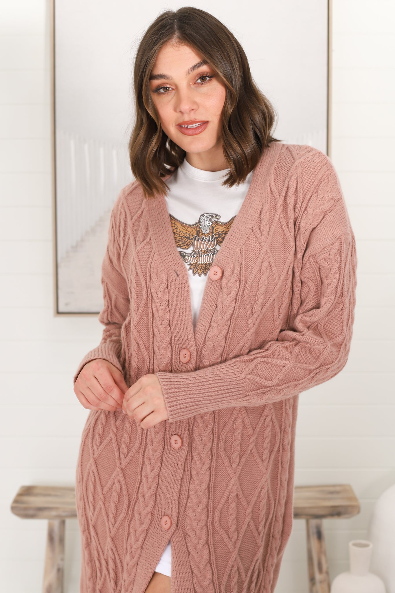 Blush knit cardigan hotsell