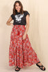 Salty Crush Florentina Maxi Skirt - Red Floral