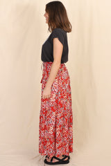 Salty Crush Florentina Maxi Skirt - Red Floral