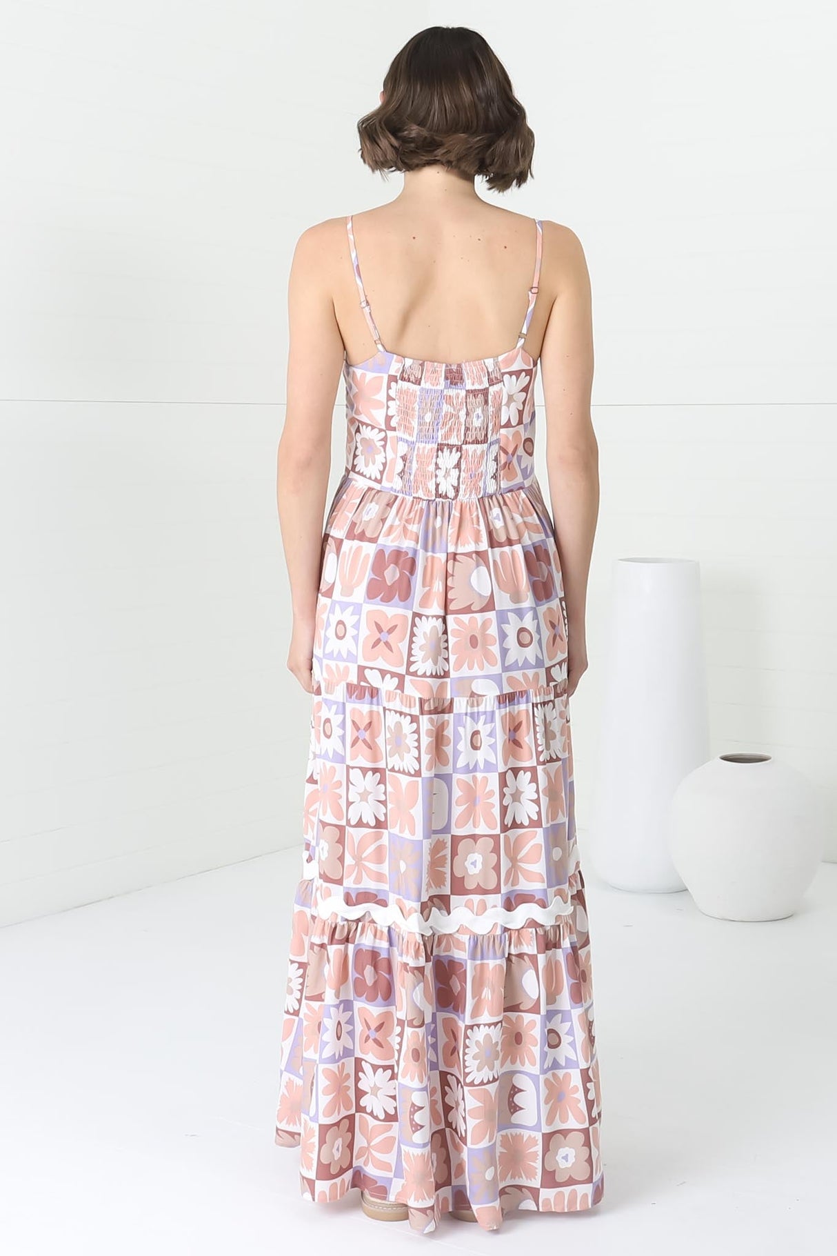 Tay Maxi Dress - Spaghetti Strap Sun Dress in Nissa Print Pink