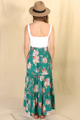 Louise Maxi Skirt/Midi Dress - Shirred Waistband Tiered Skirt or Dress in Floral Print