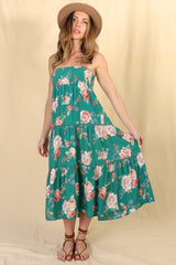 Louise Maxi Skirt/Midi Dress - Shirred Waistband Tiered Skirt or Dress in Floral Print